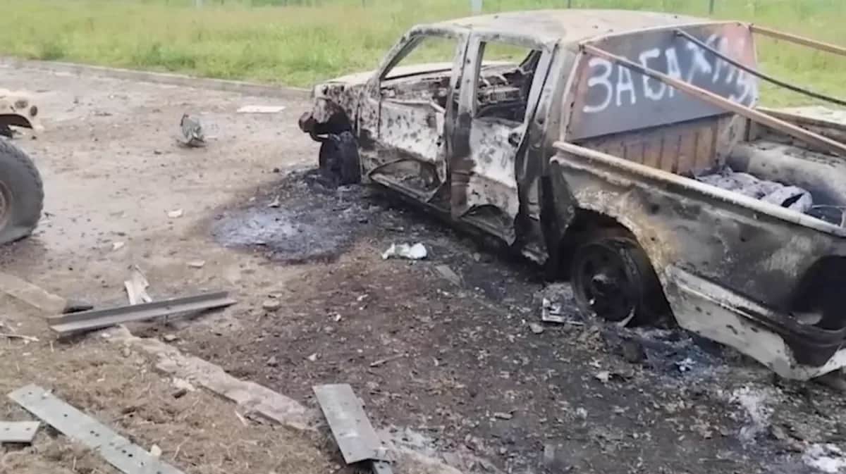 The aftermath of an incursion into Russia’s Belgorod region launched from Ukraine. Photo: video screenshot