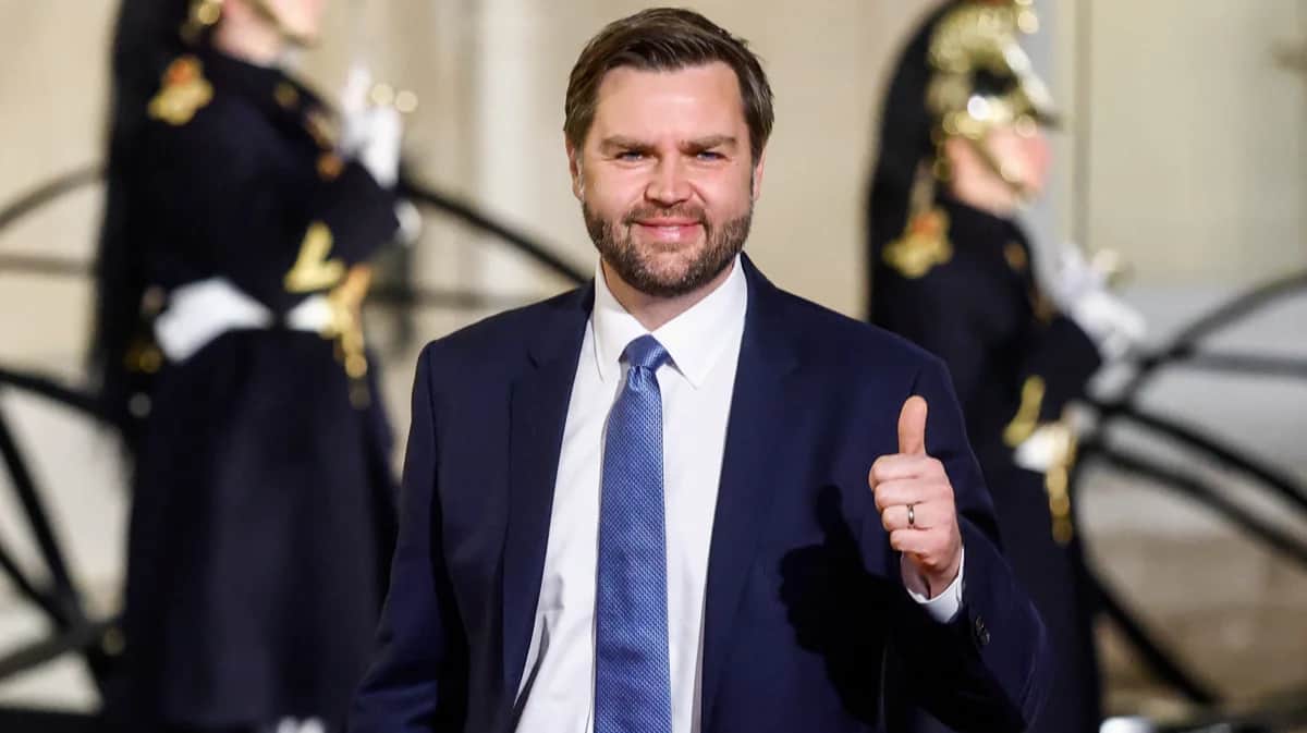Вице-президент США Джей Ди Ванс на саммите по искусственному интеллекту в Елисейском дворце, Париж, Франция, 10 февраля 2025 года. Фото: Gonzalo Fuentes / Reuters / Scanpix / LETA
