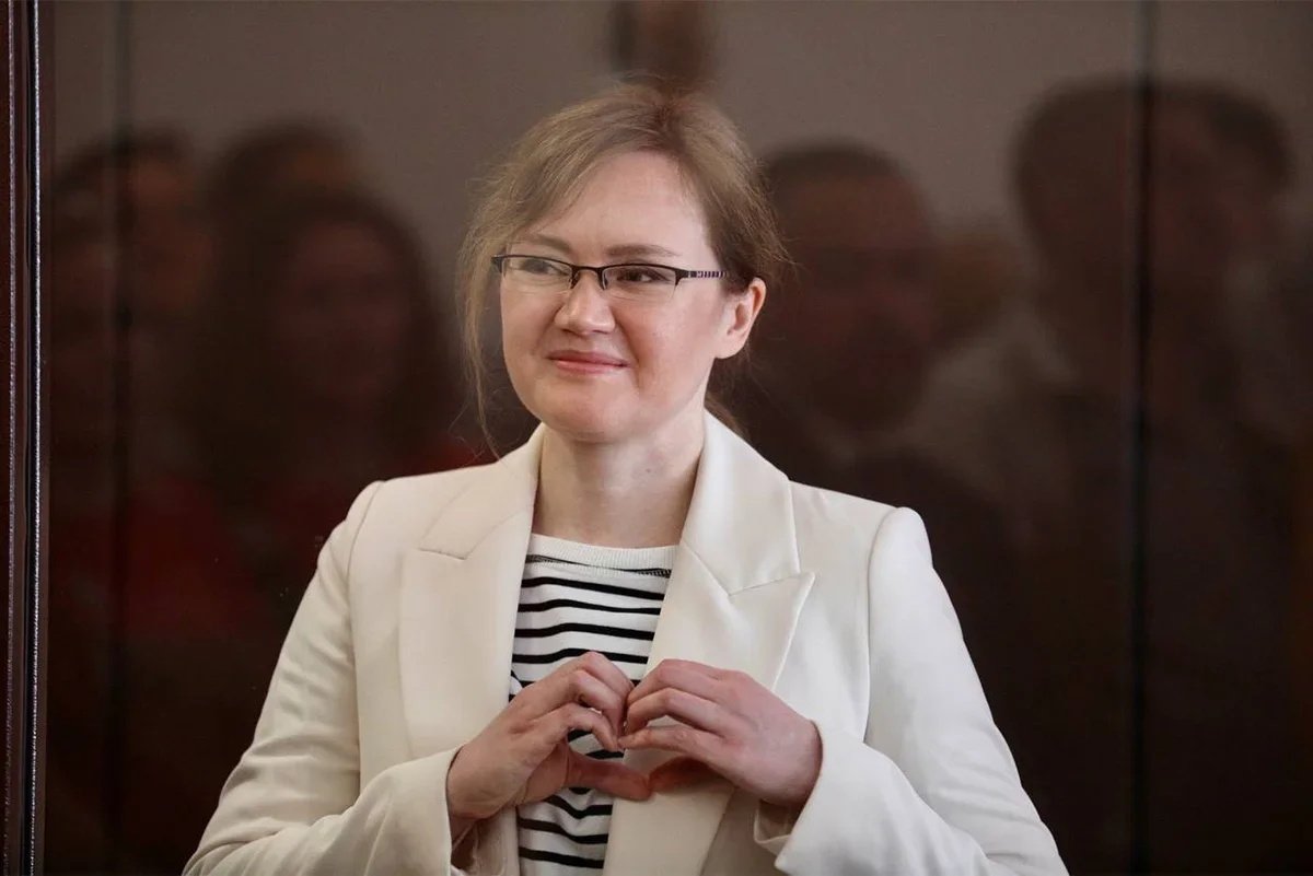 Chanysheva at her sentencing. Photo: Alexandra Astakhova / Mediazona