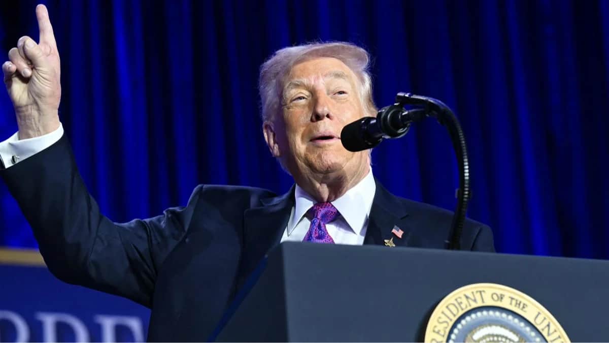 Дональд Трамп произносит речь во время Национального молитвенного завтрака в Вашингтоне, округ Колумбия, США, 5 февраля 2026 года. Фото: Saul Loeb / AFP / Scanpix / LETA