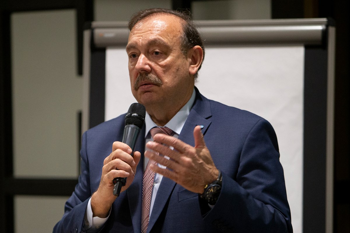 Геннадий Гудков на встрече в Софии, Болгария, 19 февраля 2022 года. Фото: AP Photo / Scanpix / LETA