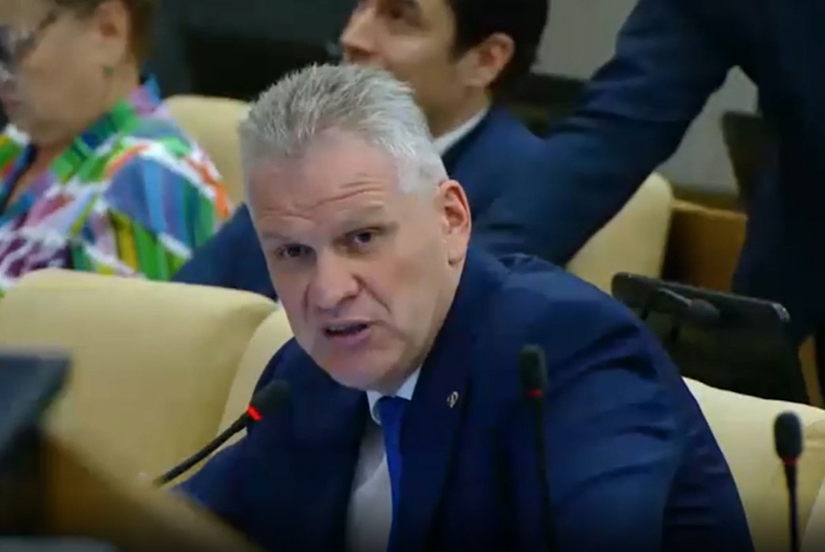 Депутат от КПРФ Алексей Куринный во время выступления в Госдуме, 17 июля 2025 года. Фото: скриншот видео /  duma.gov.ru