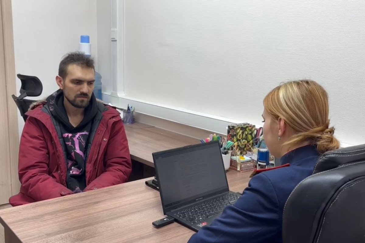 Артемий Останин после задержания, 18 марта 2025 года. Фото:  Следственный комитет РФ